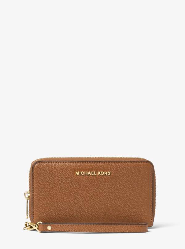 Damske Penazenky Michael Kors Large Leather Smartphone Wristlet Hnede - Doplnky Michael Kors Lacne | SLPTZ-4608